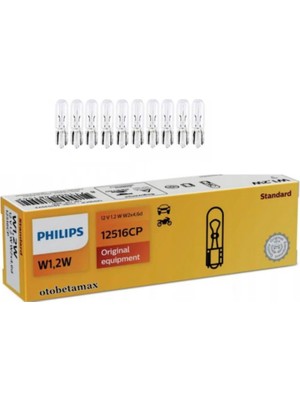 Odea Philips W1.2W T5 Gösterge Ampulü, 12516CP 12V, 10'lu Paket