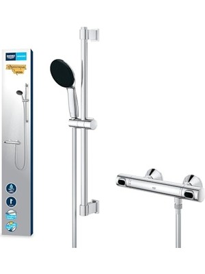 Odea Termostatik Duş Bataryası ve Sürgülü Duş Seti, 110 Mm, Krom