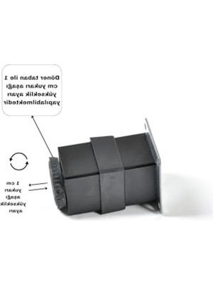 Odea Metal Kare Mobilya Ayağı, Siyah, 40MM x 40MM, Yükseklik Ayarlı