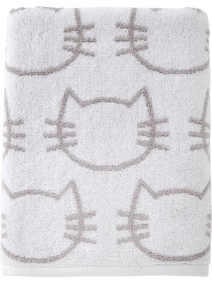 Odea Skl Home Kedi Banyo Havlusu, Beyaz/gri
