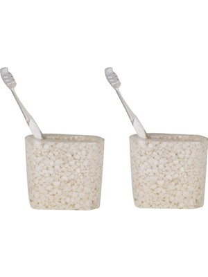 Odea Sia 2 Adet Diş Firçalik Deniz Taşi El Yapimi 400 gr 10X5X9CM Banyo Seti