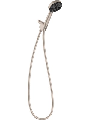 Odea Hansgrohe Pulsify 10 cm El Duş Başlığı Seti Modern 3 Sprey Toz Yağmur, Yoğun Yağmur, Fırçalanmış Nikel Hortumlu Quickclean ile Titreşimli Masaj, 1,75 Gpm, 04918820
