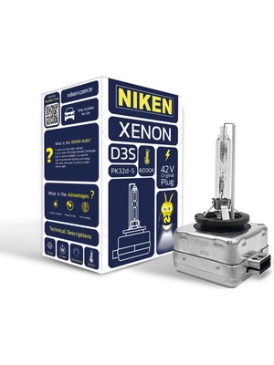 Odea Niken D3S 6000K Beyaz Xenon Far Ampulü, 42V, 35W, PK32D-5, 6000K