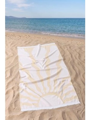Odea Saçaklı Sarı Plaj Havlusu, 80X150 cm Ölçüsünde