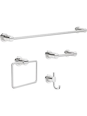 Odea Delta NIC64-PC Nicoli 4 Parça Banyo Donanım Kiti, Cilalı Krom