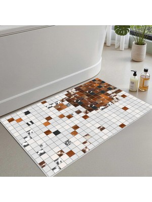 Odea Monnhein 2'li Set Banyo Paspası, Yumuşak Banyo Halısı, Kaymaz Dot Tabanlı, Su Emici, Makinede Yıkanabilir - 40X60-50 x 80 cm