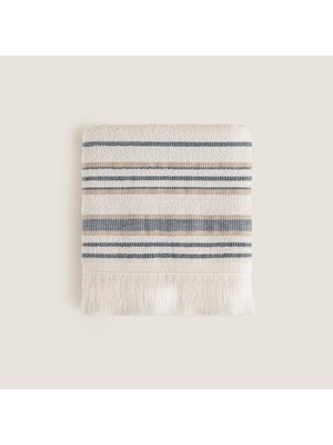 Odea Derın Bambu El Havlusu 30X50 cm Ekru/marin Mavi