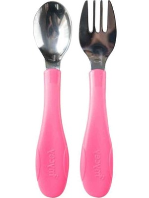 Odea Babyjem Paslanmaz Çelik Çatal Kaşık Seti Pembe