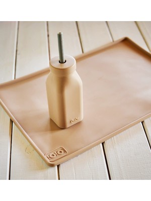 Odea Oioi Hüp + Up -Şişe + Pipet - Woody Brown/powder Grey