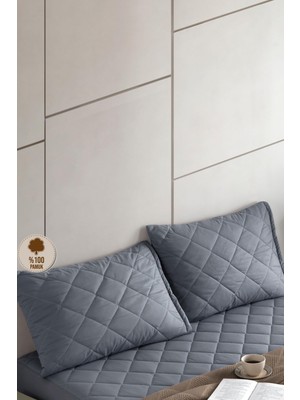 Odea Formeya %100 Pamuk Kapitone Yastık Koruyucu Kılıf 2 Adet 50 x 70 (Gri)