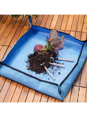 Odea Tineke Çiçek Saksı Toprağı Aktarımı Için Su Geçirmez Ped 65X65 cm 1 Adet Mavi
