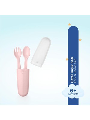 Odea Wee Baby Saklama Kutulu Çatal Kaşık Seti - Pembe