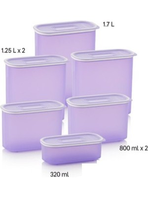 Odea Tupperware Lila Oval Saklama Kabı Set 6li Esc