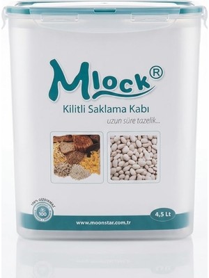 Odea Moonstar Mlock Kilitli Saklama Kabı – Sızdırmaz Kilitli Kapaklı Bakliyat ve Kuru Gıda Erzak Kabı, Mat Şeffaf Plastik Düzenleyici Kutusu Bpa Içermez (4000ML)