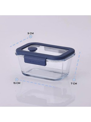 Odea Neoflam Fika Glace Vakumlu Cam Saklama Kabı 460 ml Mavi