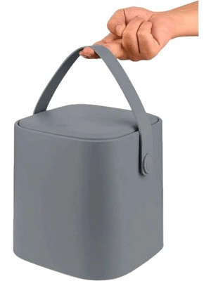 Odea Sihirli Çöp Tezgah Üstü Mutfak Çöp Kovası, Bas Bırak Kapaklı, Iç Kovalı, Tutma Saplı, (Antrasit, 8 Litre)