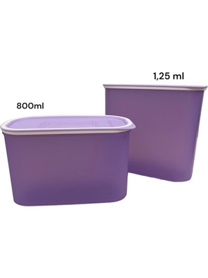 Odea Tupperware Lila Oval Saklama Kabı Set 2li