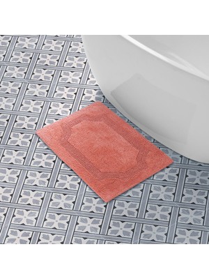 Odea Laura Ashley Tersinir Pamuk 17 x 24 Inç Banyo Paspası, Mercan