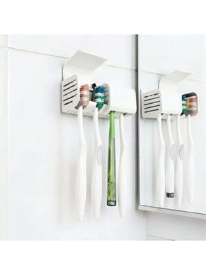 Odea Usin Kendinden Yapışkanlı Hijyenik Diş Fırçası Asacağı Askılığı Askılık Diş Fırçalık Banyo Organizer (Beyaz)