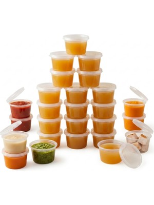 Odea Kivela 50 Adet Sızdırmaz Mini Saklama Kabı 120 ml – Buzluk Kabı, Et Suyu, Kemik Suyu, Sos ve Püre Saklama Kabı, Kapaklı Küçük Gıda Saklama Kabı, Derin Dondurucu Uyumlu Porsiyonluk Kap Seti