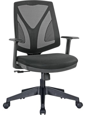 Odea Sempre Bella Fileli Çalışma Koltuğu, 32 Dns Gri Süngerli Siyah Ofis Sandalyesi, Sabit Kollu Ergonomik Bilgisayar Koltuğu, Nefes Alan File Sırt ve Oturum, 64X61X107 Cm, Ev ve Ofis Için Rahat