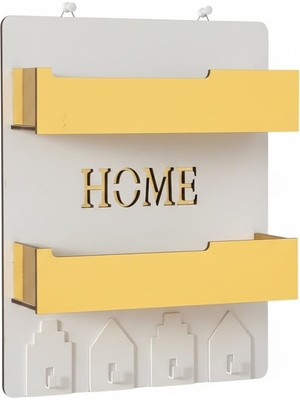 Odea Gold Series Mdf Duvar Organizeri, Gold Pleksi Raflı Modern Dekoratif Duvar Rafı - Düzenleyici (23X30 Cm), White
