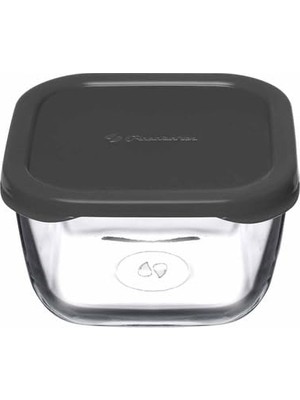 Odea Paşabahçe Snow Box Saklama Kabı 275 cc Plastik Gri Kapaklı - Dörtlü