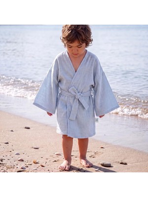 Odea Deux LAPINS%100 Pamuk Müslin Çocuk Kimono - Endless Blue CCKKMN-ENB-00004Y