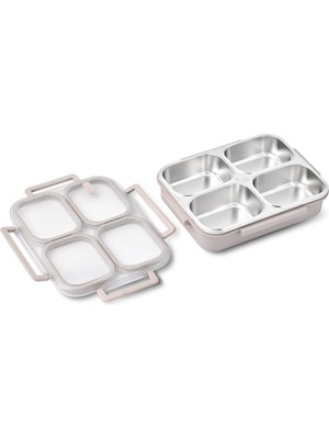 Odea Aryıldız Bento Lunch Box 4 Bölmeli Beige