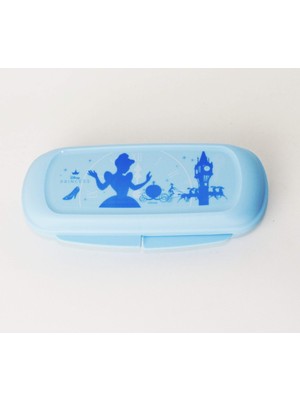 Odea Tupperware Tw Prenses Box Pastel Mavi Gözlük Kutusu Kılıf Kalemler + Tükenmez Kalem