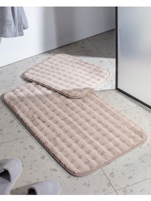 Odea Madame Coco Reflet Bubble 2'li Banyo Paspası, Taş, 60 x 100