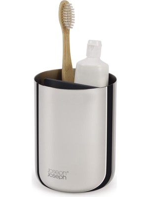 Odea Joseph Joseph Easystore - Lüks Paslanmaz Çelik Diş Fırçası Tutucu Caddy Banyo Depolama, Standart Çelik