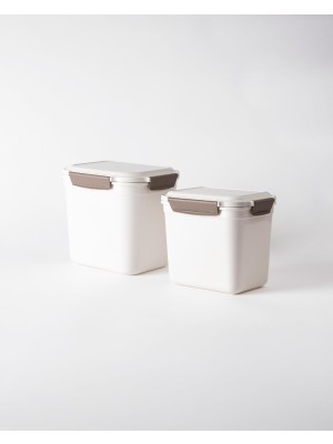 Odea Granada 2'li Derin Dikdörtgen Saklama Kabı - Soft Ekru - 4500+2700 ml