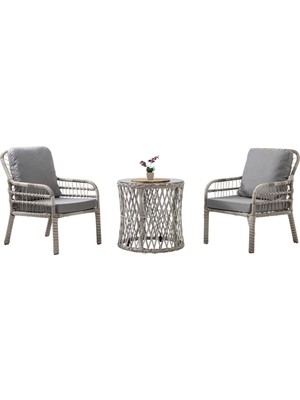 Odea Rehome Capri Swing Pisa Tekli Rattan Bahçe Balkon Oturma Grubu Beyaz 702