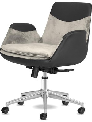 Odea Calitte Storm Ofis Sandalyesi Krom Ayaklı Ergonomik Çalışma Koltuğu Dayanıklı Kumaş (Krem)