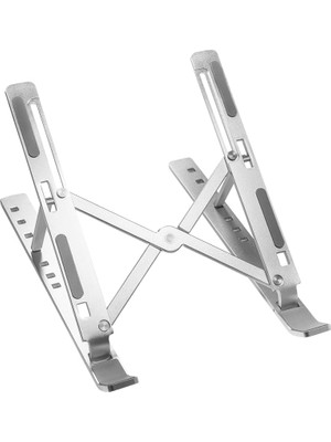 Odea Lunatic 24325 Katlanır 10" 16" Alüminyum 7 Kademe Yükseklik Ayarı Notebook Standı (Açılmış Boyutları : 25.5 x 18 x 15 Cm- Katlanma Boyutları : 25.5 x 4.5 x 2 cm (10"-16" 5051ST)