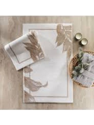Odea Schafer Home Leafy 2 Li Pamuk Floş Banyo Paspası-Gri