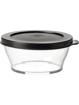 Odea Tupperware Royal Serisi 610 ml Saklama Kabı, Şeffaf, Siyah Kapak
