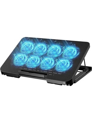 Odea A8 8 Fanlı 2xusb 12’-17’ Işıklı 6 Kademe Yükseklik Ayarlı Macbook Notebook Laptop Standı