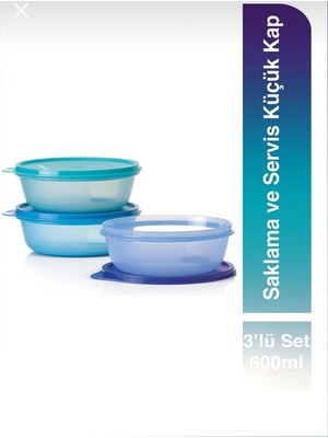 Odea Tupperware Üç Şekerpare/small Bowl 600ML 3lü Set