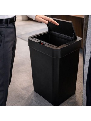 Odea 50 Litre Sensörlü Çöp Kovası, Otomatik Temassız Akıllı Çöp Kutusu, Dokunmatik Açma Özellikli, Sessiz Kapanan, Büyük Boy Mutfak, Ofis ve Ev Için Siyah