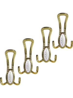 Odea BADEM10 Nobel Portmanto Vestiyer Duvar Askısı Dolap Elbise Askılığı Gold (4 Adet)