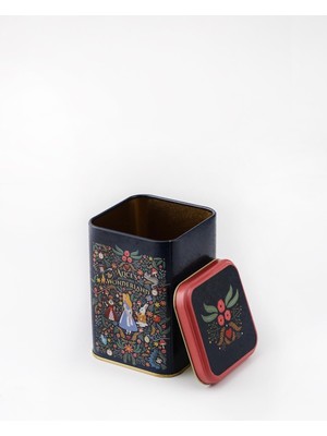 Odea EVLE-ER022-9A Tales Alices Desenli Kare Metal Saklama Kabı 11X11 cm (Tales Alices)
