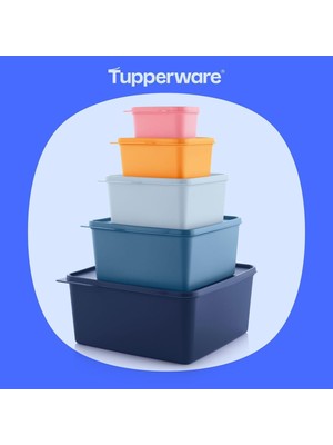 Odea Tupperware Kare Dörtgen Saklama ve Düzenleme Kabı 5 Li Set Yeni