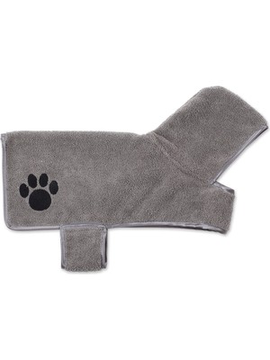 Odea Bone Dry Evcil Hayvan Bakım Havlusu Koleksiyonu Nakışlı Emici Mikrofiber Kurutma Seti, 15X30, Gri, 3 Adet