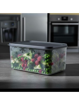 Odea Deconox No Frost Silikon Yumuşak Kapalı Saklama Kabı Dondurucu ve Buzluk Saklama Kabı 3150 Ml, Kapaklı No Frost Saklama Kabı 3150 Ml, Derin Dondurucu Saklama Kabı 3150 ml