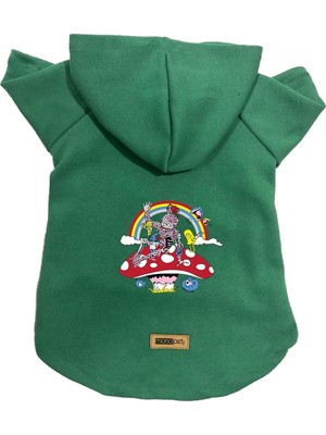 Odea Monopetz Kapişonlu Polar Sweatshirt Köpek ve Kedi Kıyafeti & Elbisesi Yeşil City 30 L