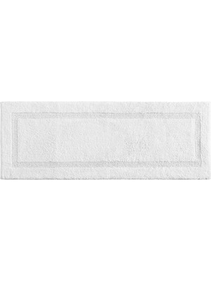 Odea Nautica - Banyo Halısı Yolluk, Yumuşak ve Emici Pamuklu Banyo Paspası, Modern Banyo Dekoru (Peniston Beyaz, 152 cm x 55 Cm)