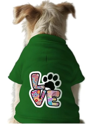 Odea Mpz Pets Kedi ve Köpek Kıyafeti & Elbisesi Yeşil Sweatshirt Renkli Love S