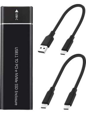 Odea Aıhg M.2 Nvme Usb3.1 Tip-C Gen2 10GBPS Muhafaza M.2 Pcı-E SSD Sabit Disk Harici Sürücü Kutusu M.2 M-Key Ssd'den Usb-C'ye Adaptör (Siyah)